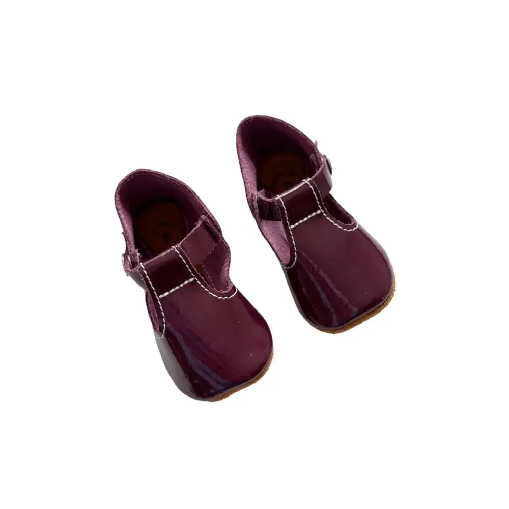Mon Petit Patent Plum Soft Sole Shoes Size 4(9-12m)